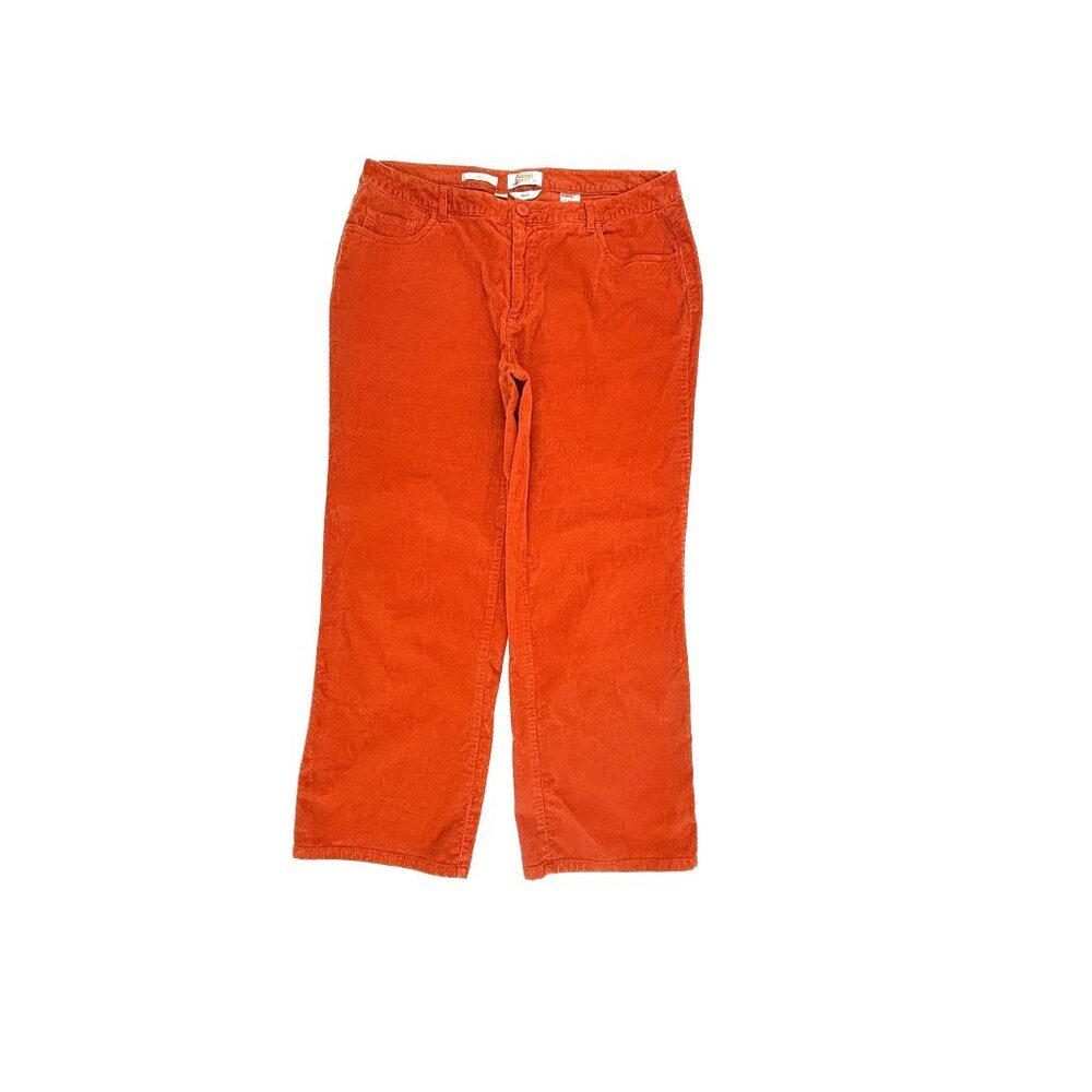 Talbots Classic Fit Women's size 14W Orange Corduroy Pants